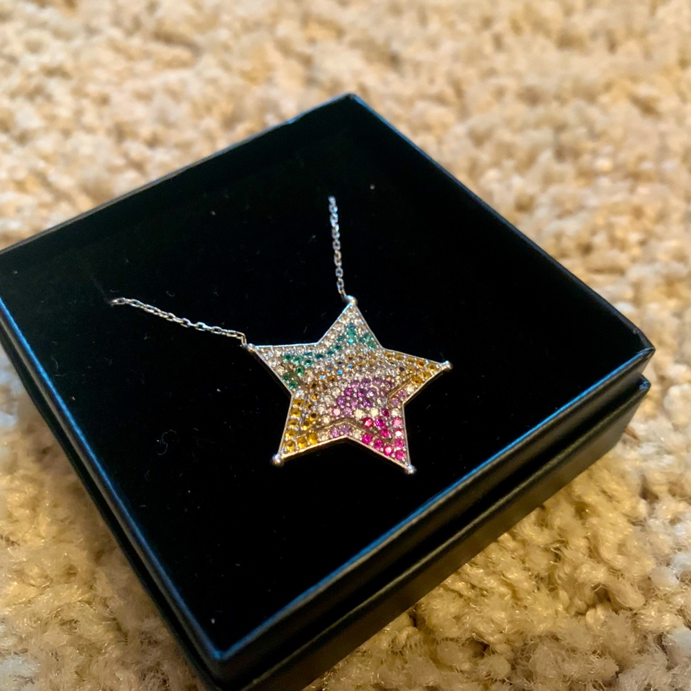Rainbow Dimond star necklace